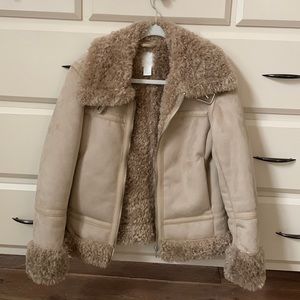 H&M suede/fur jacket